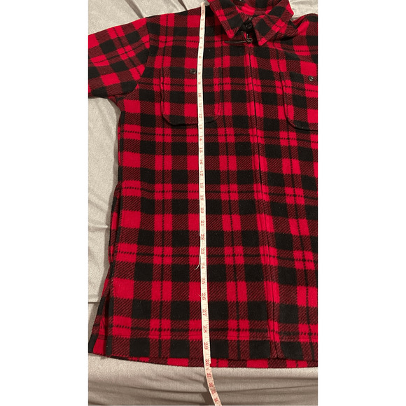 Lauren Ralph Lauren Red Buffalo Plaid Full Zip Fleece Jacket Sz Small - Picture 7 of 8